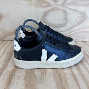 Veja - Campo Leather - Sneakers - Black/White - Women's - 5